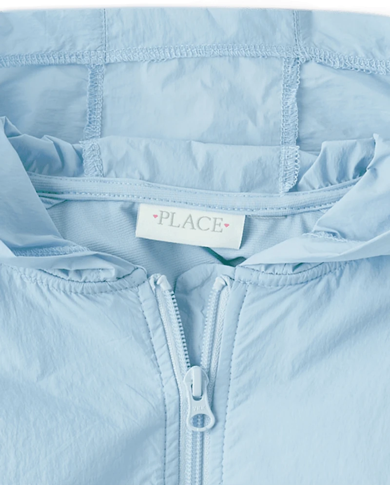 Girls Contrast Windbreaker Jacket