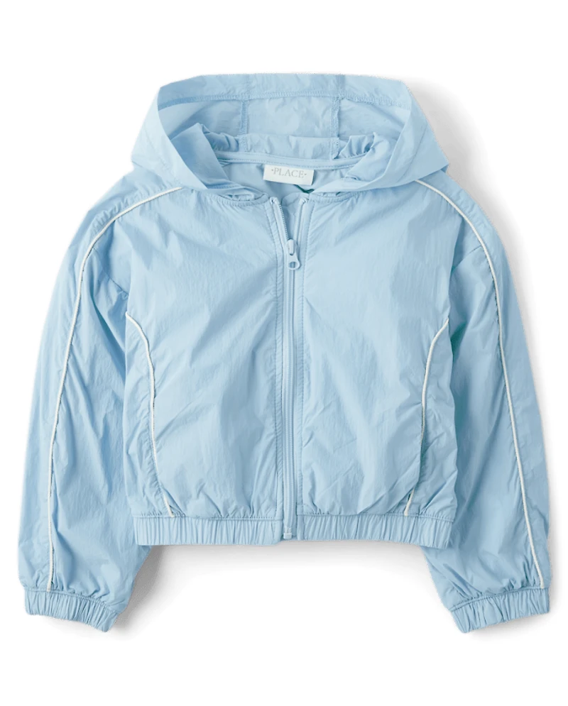 Girls Contrast Windbreaker Jacket