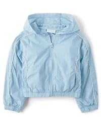 Girls Contrast Windbreaker Jacket
