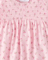 Girls Floral Smocked Peplum Top