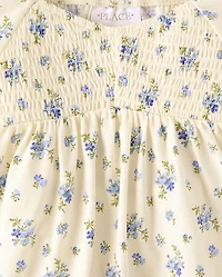 Girls Floral Smocked Peplum Top