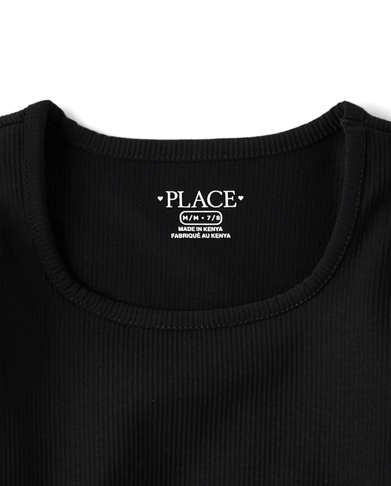 T-shirt côtelé texturé à séchage rapide pour filles