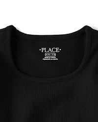 T-shirt côtelé texturé à séchage rapide pour filles