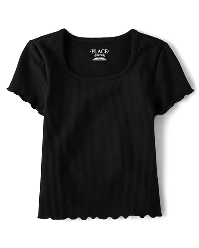 Girls Quick Dry Textured Ribbed Tee