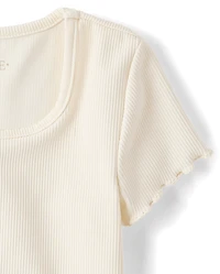 T-shirt côtelé texturé à séchage rapide pour filles