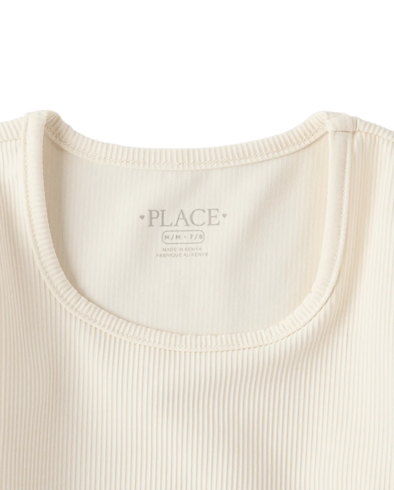 T-shirt côtelé texturé à séchage rapide pour filles