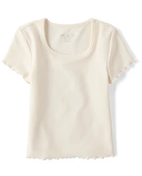 Girls Quick Dry Textured Ribbed Tee