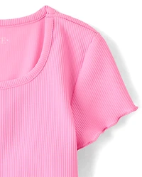 Girls Quick Dry Textured Ribbed Tee