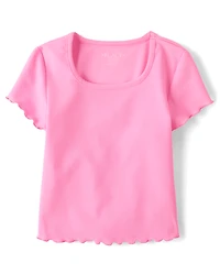 Girls Quick Dry Textured Ribbed Tee
