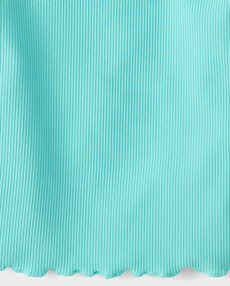 Girls Quick Dry Textured Ribbed Tee