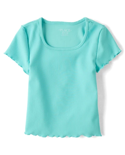 T-shirt côtelé texturé à séchage rapide pour filles