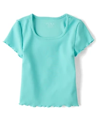 T-shirt côtelé texturé à séchage rapide pour filles