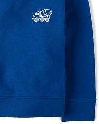 Baby And Toddler Boys Embroidered Construction Vehicle French Terry Sweatshirt