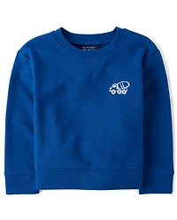 Baby And Toddler Boys Embroidered Construction Vehicle French Terry Sweatshirt