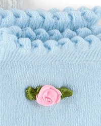 Girls Rosette Scalloped Midi Socks 6-Pack