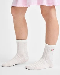 Girls Rosette Pointelle Midi Socks 2-Pack