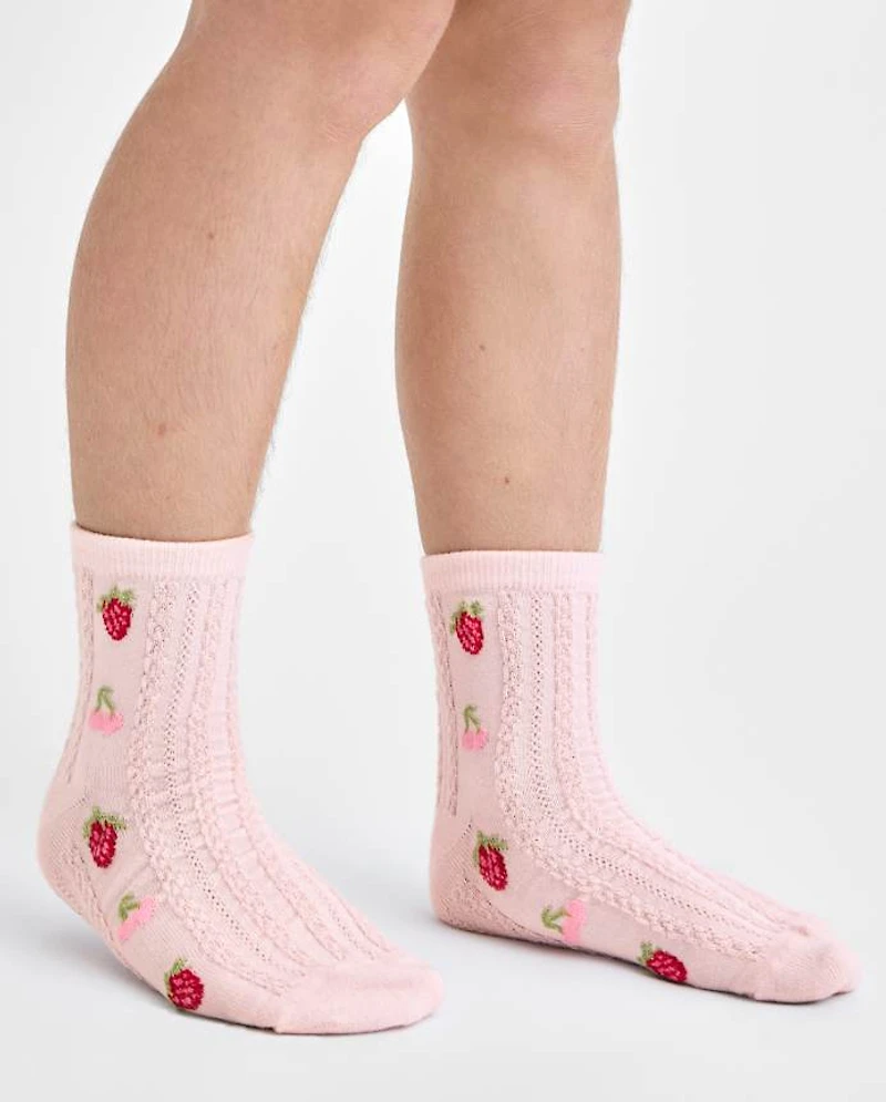 Girls Rosette Pointelle Midi Socks 2-Pack