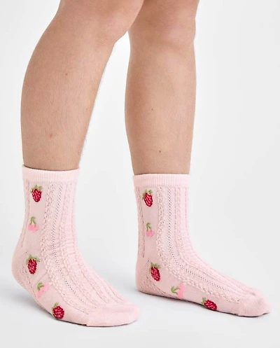 Girls Rosette Pointelle Midi Socks 2-Pack