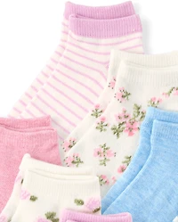 Girls Floral Ankle Socks 10-Pack