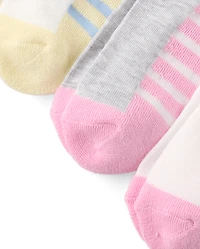 Girls Colorblock Cushioned Ankle Socks 10-Pack