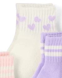 Toddler Girls Striped Icon Cushioned Midi Socks 10-Pack