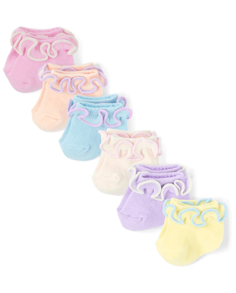 Baby Girls Ruffle Ankle Socks 6-Pack