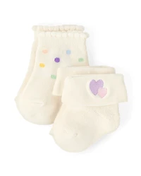 Baby Girls Embroidered Icon Midi Socks 6-Pack