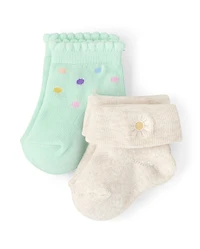Baby Girls Embroidered Icon Midi Socks 6-Pack