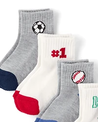 Toddler Boys Sports Cushioned Midi Socks 6-Pack
