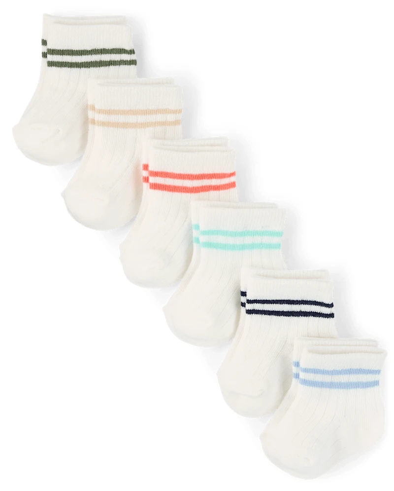 Baby Boys Striped Midi Socks 6-Pack