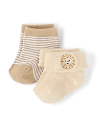 Baby Boys Animal Cushioned Turn Cuff Socks 6-Pack