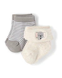 Baby Boys Animal Cushioned Turn Cuff Socks 6-Pack