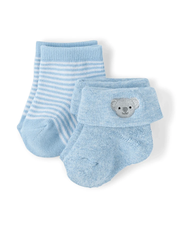 Baby Boys Animal Cushioned Turn Cuff Socks 6-Pack