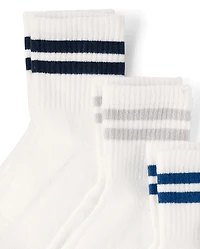 Boys Striped Cushioned Midi Socks 6-Pack