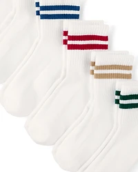 Boys Striped Cushioned Midi Socks 6-Pack