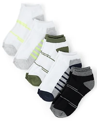 Boys Colorblock Cushioned Ankle Socks 10-Pack