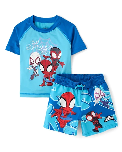 Toddler Boys Spidey™ Rashguard Swimsuit