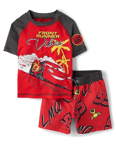 Toddler Boys Lightning McQueen™ Rashguard Swimsuit