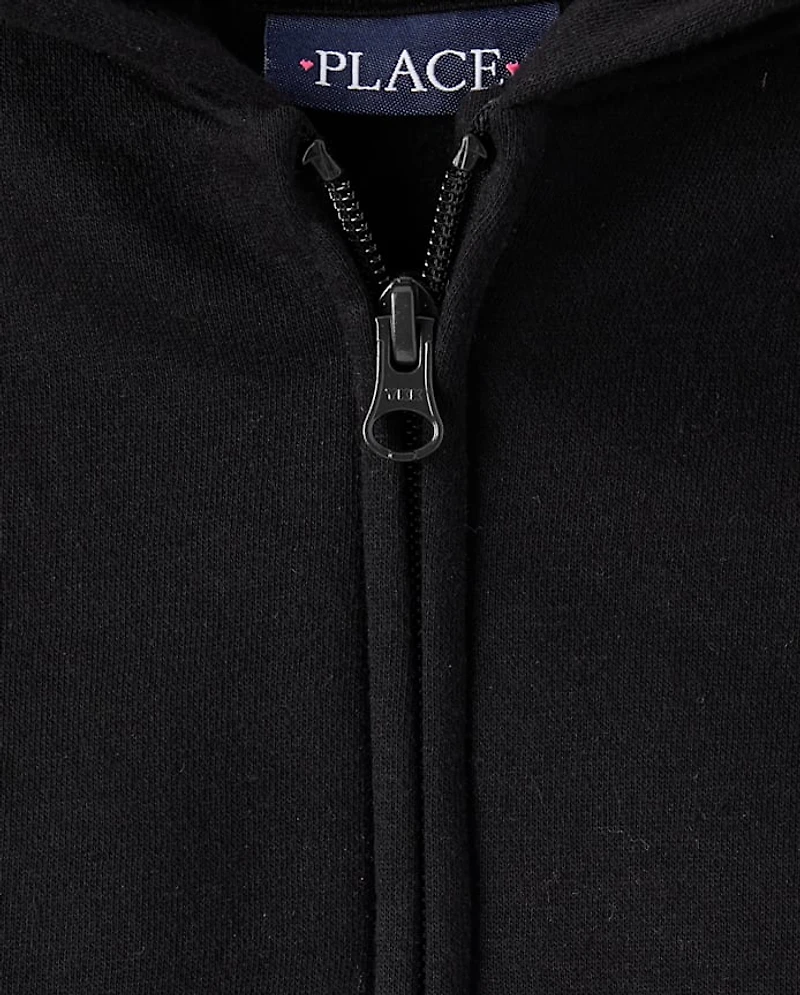 Girls Premium Fleece Zip Up Hoodie