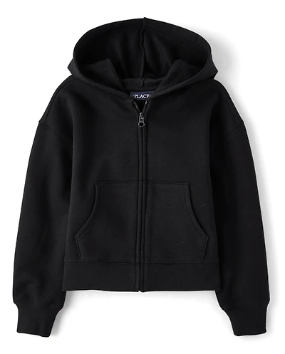 Girls Premium Fleece Zip Up Hoodie