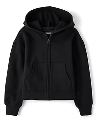 Girls Premium Fleece Zip Up Hoodie