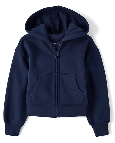 Girls Premium Fleece Zip Up Hoodie