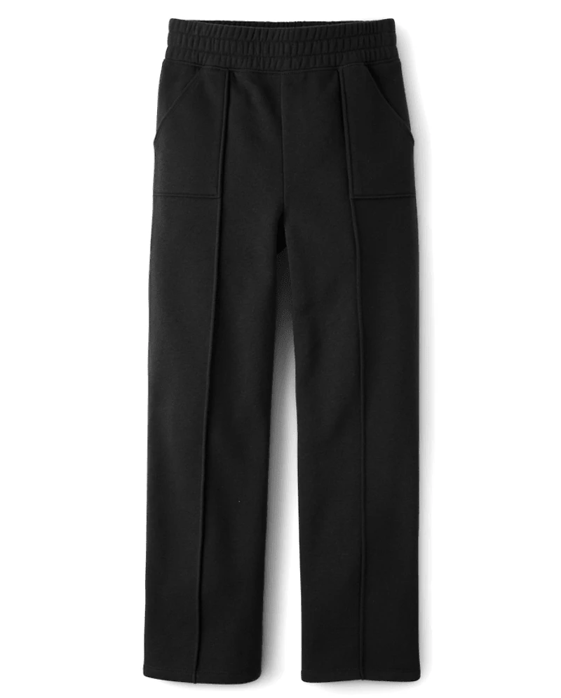 Girls Premium Fleece Wide Leg Lounge Pants