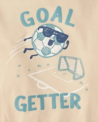 Baby And Toddler Boys Goal Getter Soccer Front Back Graphic Tee