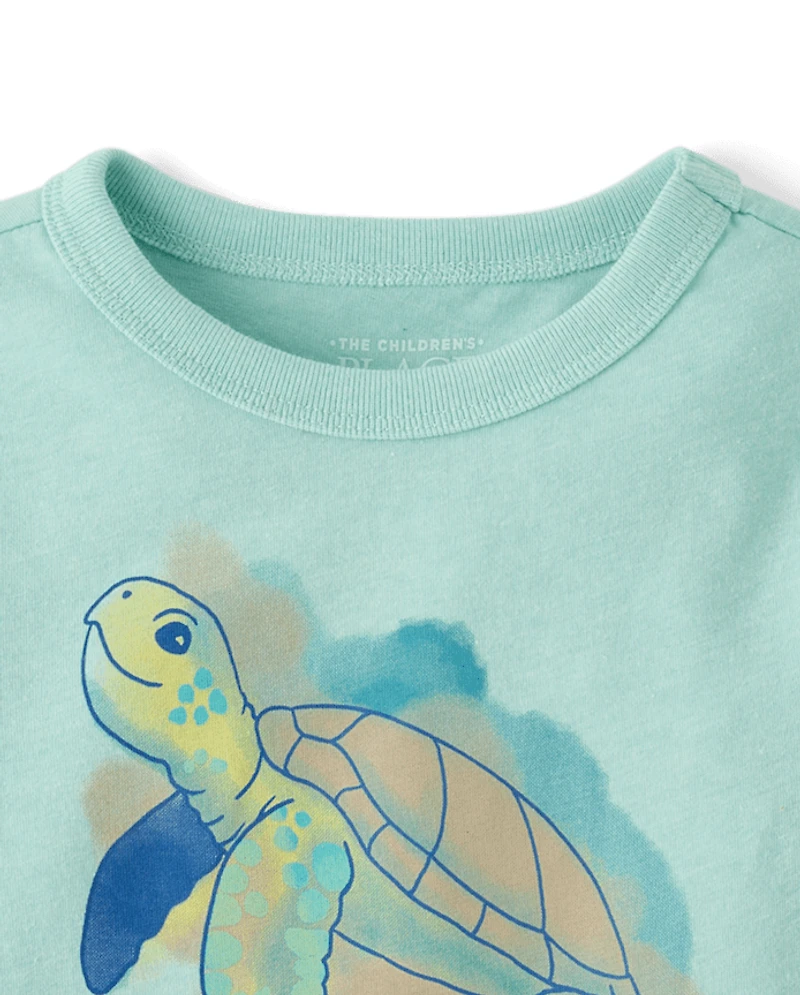 T-shirt à motif tortue pour bébés et petits garçons