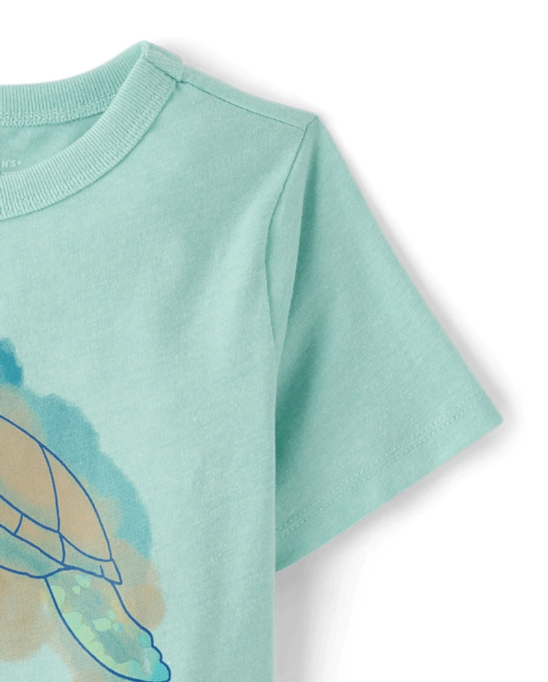 T-shirt à motif tortue pour bébés et petits garçons