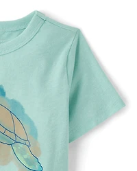 T-shirt à motif tortue pour bébés et petits garçons