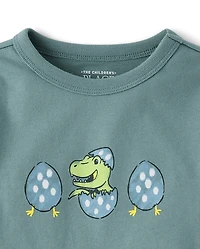 T-shirt à motif d'œuf de dinosaure pour bébés et petits garçons