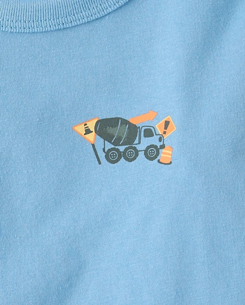 Baby And Toddler Boys Vehicles Front Back Graphic Tee
