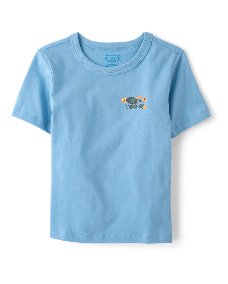 Baby And Toddler Boys Vehicles Front Back Graphic Tee